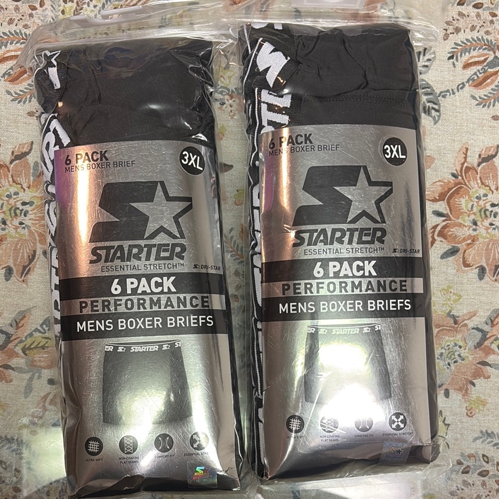 STARTER Men's Performance Boxer Briefs 6-Pack - Black